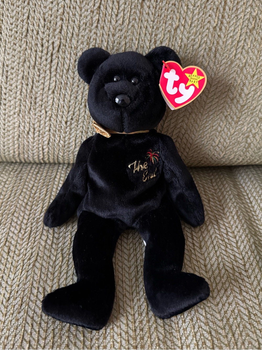 TY Beanie Baby 'The End' Black Bear Plush